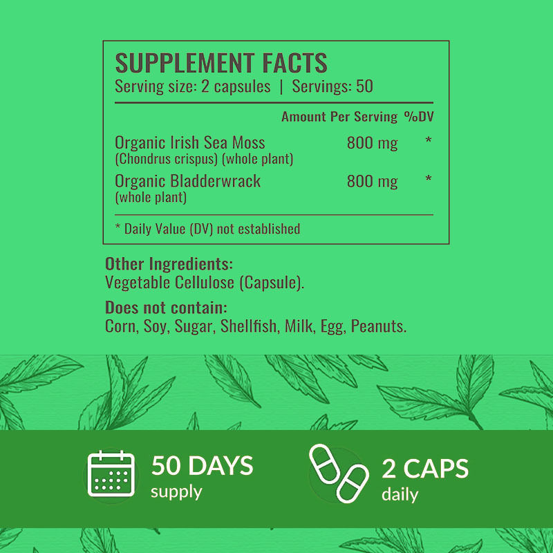 उच्च गुणवत्ता वाले समुद्री मोस कैप्सूल