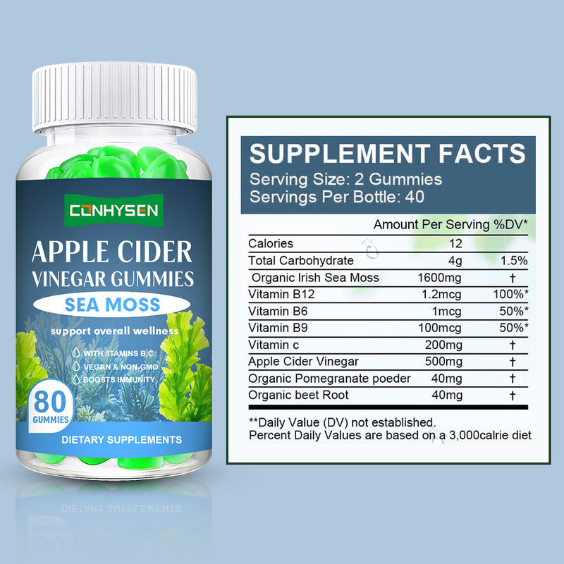 विटामिन बी सी के साथ सी मॉस गमियाँ, फैक्टरी थोक ऊर्जा पुनःपूर्ति का समर्थन करती हैं