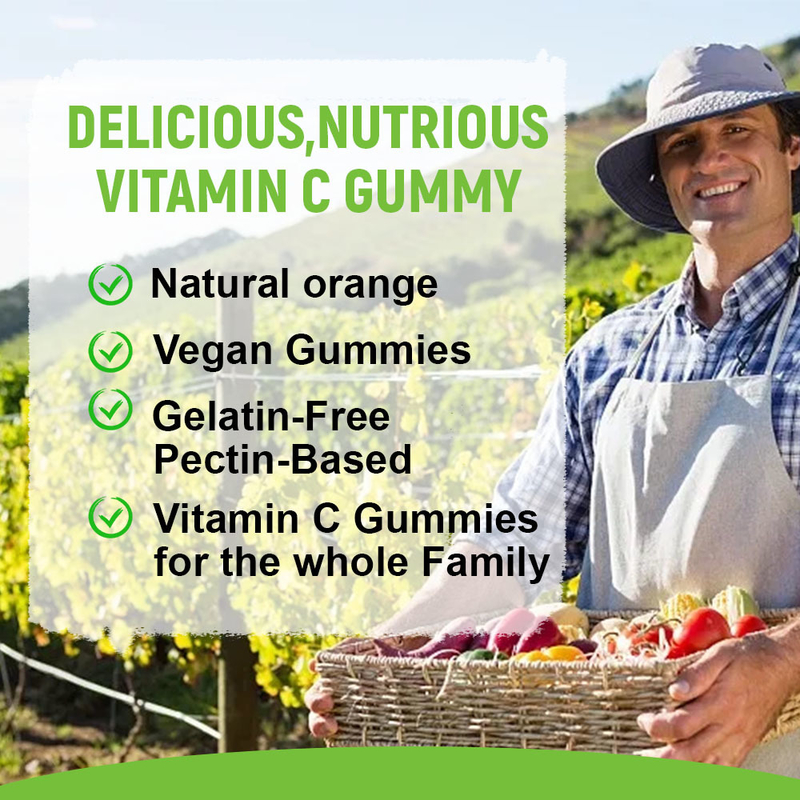 विटामिन सी गमीज प्राकृतिक नारंगी स्वाद फैक्टरी थोक बिक्री हृदय ऊर्जा समर्थन