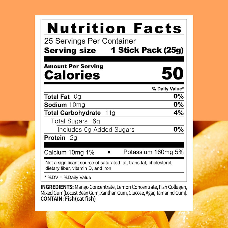मैंगो के साथ कोलेजन जेली जोड़ों और हड्डियों के स्वास्थ्य का समर्थन करती है, कस्टम ब्रांडेड
