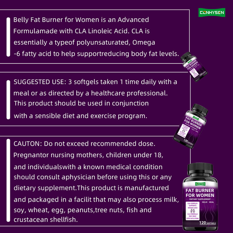 निजी लेबल वसा बर्नर कैप्सूल सीएलए कॉम्प्लेक्स आहार पूरक महिलाओं के लिए मांसपेशियों को बढ़ावा देता है वजन घटाने की गोलियां आहार फाइबर