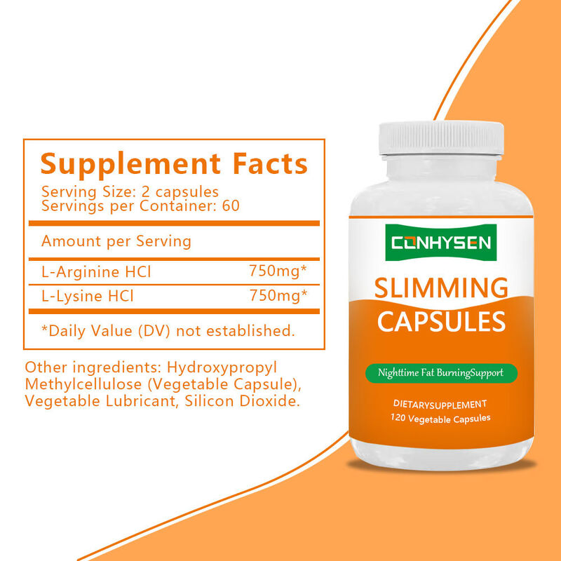 कारखाने की कीमत हर्बल सप्लीमेंट्स स्लिमिंग कैप्सूल के साथ ऊर्जा के स्तर का समर्थन करने में मदद करने के लिए L-Lysine HCL स्लिमिंग कैप्सूल