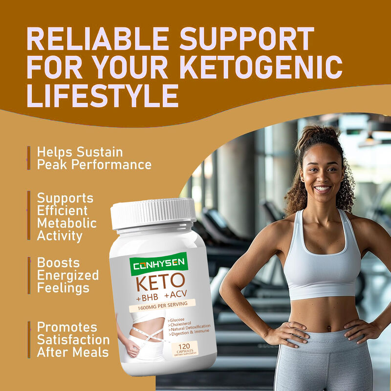 बीएचबी और एप्पल साइडर विनेगर के साथ प्राइवेट लेबल केटो+एसीवी+बीएचबी कैप्सूल वजन नियंत्रण ऊर्जा फोकस फैट बर्नर के लिए