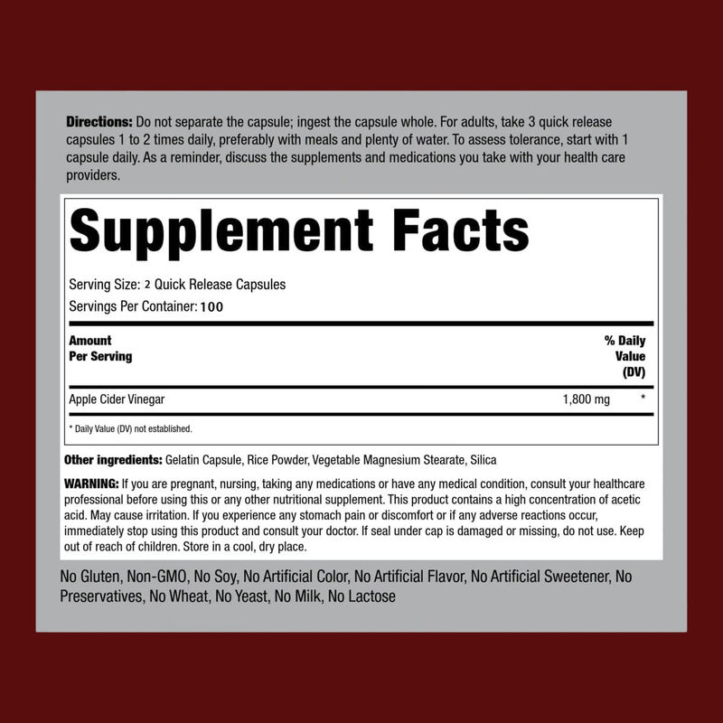 पुरुषों और महिलाओं के लिए ओईएम/ओडीएम एसीवी सप्लीमेंट सपोर्ट पाचन और डिटॉक्स वेट मैनेजमेंट एप्पल साइडर विनेगर कैप्सूल