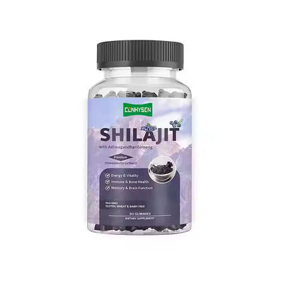 अश्वगंधा प्रतिरक्षा समर्थन के साथ अनुकूलित शिलाजीत गमियां जिन्सेंग पूरक