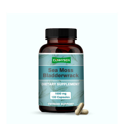 98% Absorption Sea Moss Capsules Bladderwrack Capsules Supports Thyroid System